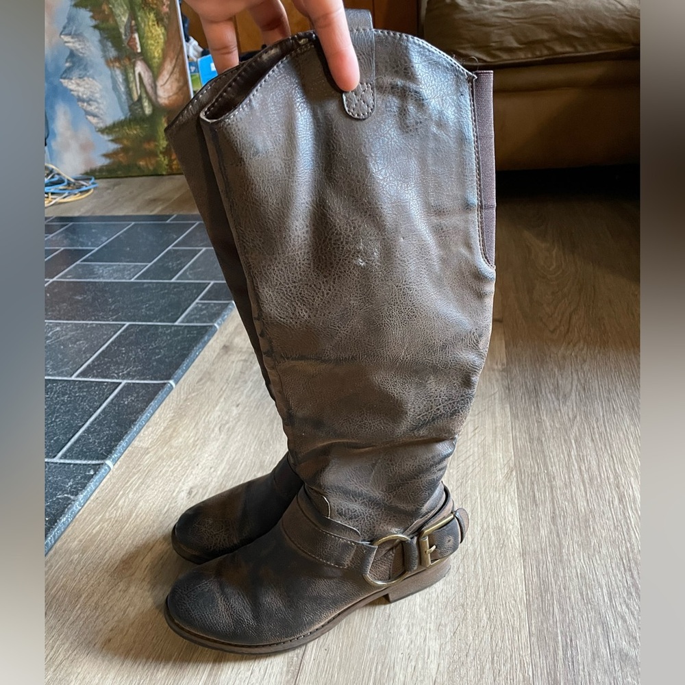 Crown Vintage Tall Brown Riding Boots Size US 7.5 Women